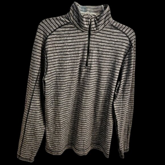 Lululemon Athletica Men's Surge Warm Grey/Black Long Sleeve Half Zip Shirt Large - Picture 7 of 16